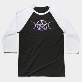 Wiccan & Pagan Nature Twigs Pentacle Triple Moons Baseball T-Shirt